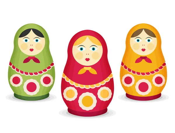 Bunte russische Puppen Matrioshka — Stockvektor