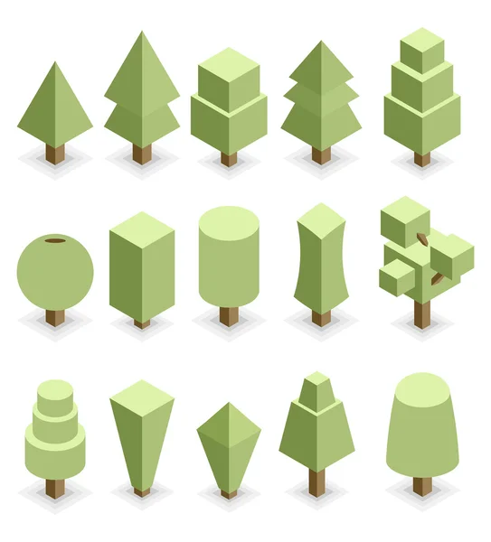 Набор иконок зеленого дерева — стоковый вектор