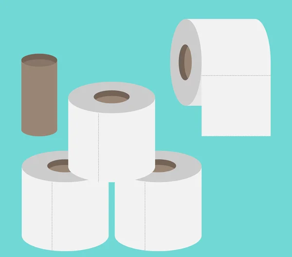 Toilet papers rolls flat design — Stock Vector