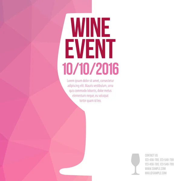 Wein Wein Event Einladungsdesign — Stockvektor