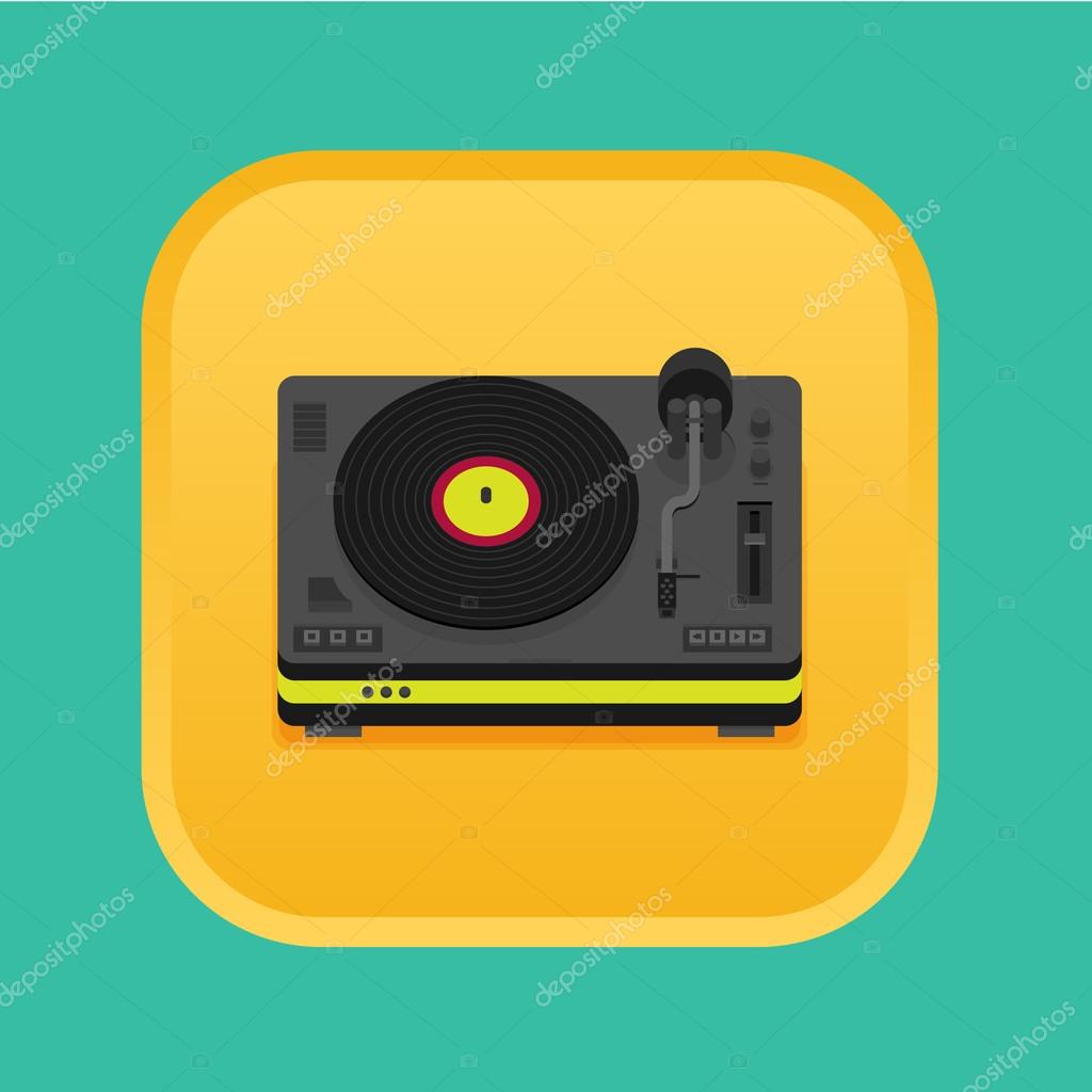 Vinyl player, turntable. vector illustration