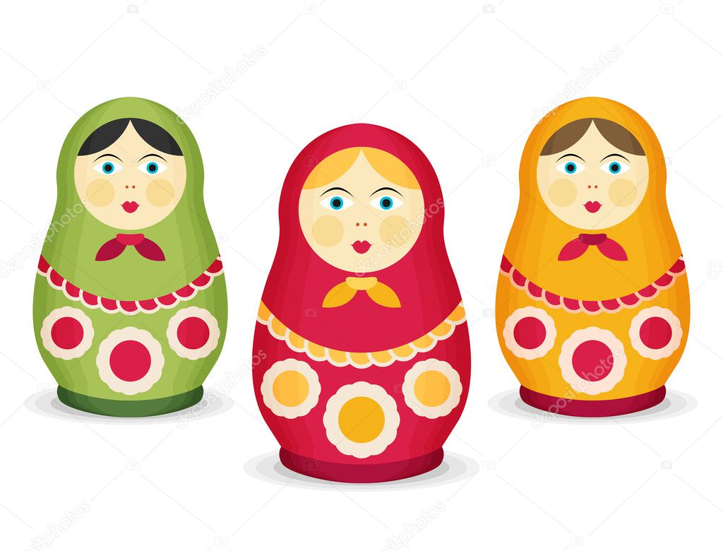 Colorful Russian Dolls Matrioshka