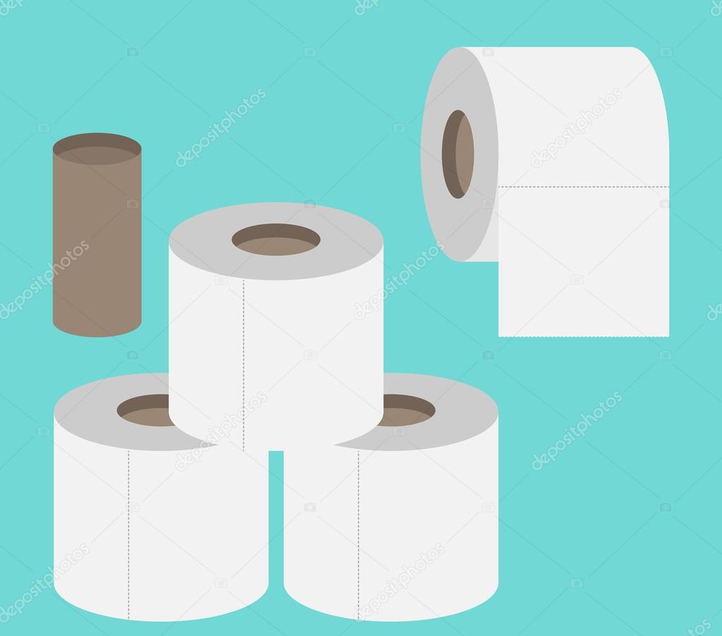 Toilet papers rolls flat design
