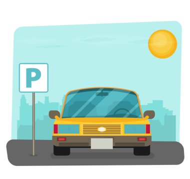 otoparkta illüstrasyon