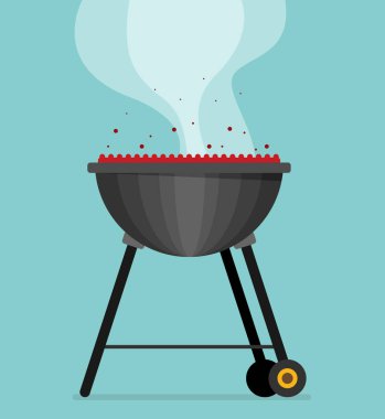 Barbekü. Düz stil tasarım