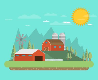 Renk çiftlik illüstrasyon