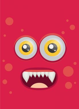 Karikatür canavar düz tarzı.