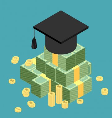 Düz stil tasarımında nakit yığını