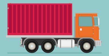 Kamyonun düz illüstrasyon