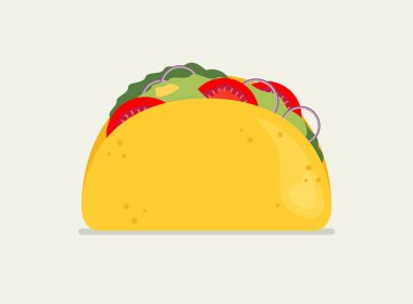 Düz stil Taco çizimde