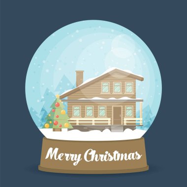 Düz Noel kar küresi