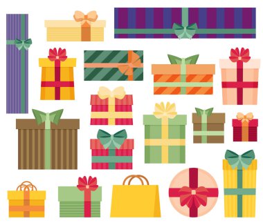 dizi farklı hediye kutusu.