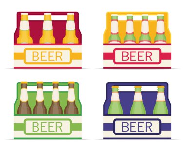 Bira şişeleri düz stil paket