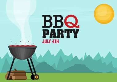 Barbekü partisi için davetiye kartı