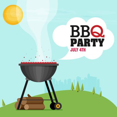 Barbekü partisi için davetiye kartı