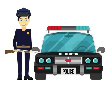 Polis arabasında düz stil