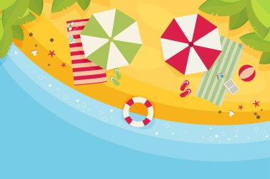 Beach düz tasarım arka plan