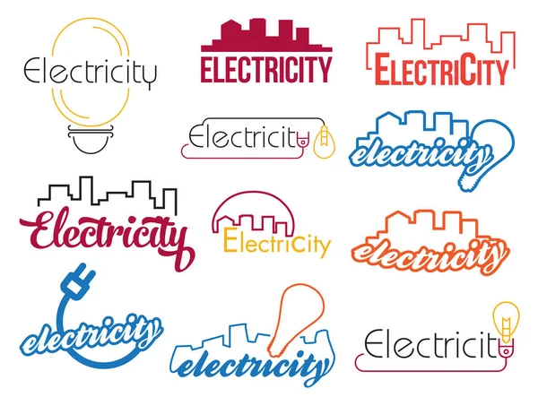 Logotipo elétrico em plano —  Vetores de Stock
