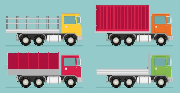 Ensemble camions de transport de livraison — Image vectorielle