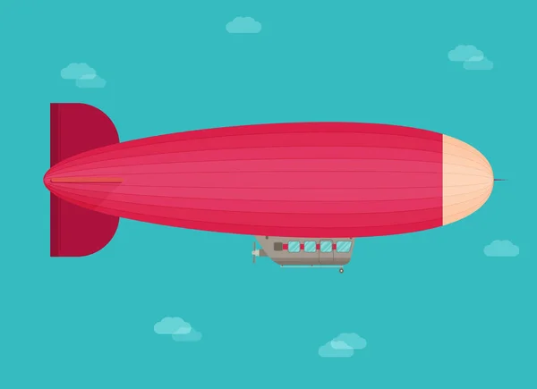 Zeppelin léghajó kormányozható Hőlégballonos sétarepülés — Stock Vector