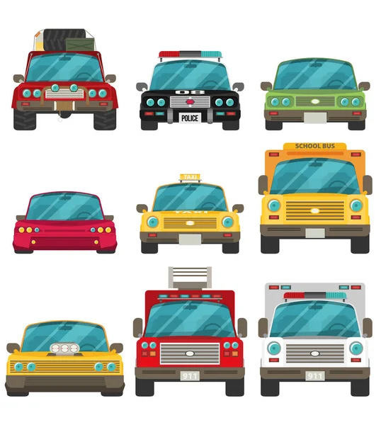 Conjunto de coches color — Vector de stock