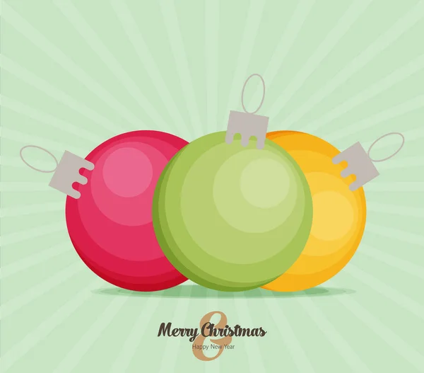 Ретро декоративні різдвяні кульки — стоковий вектор