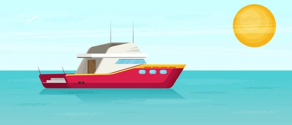 Güzel yelkenli tekne yüzen — Stok Vektör