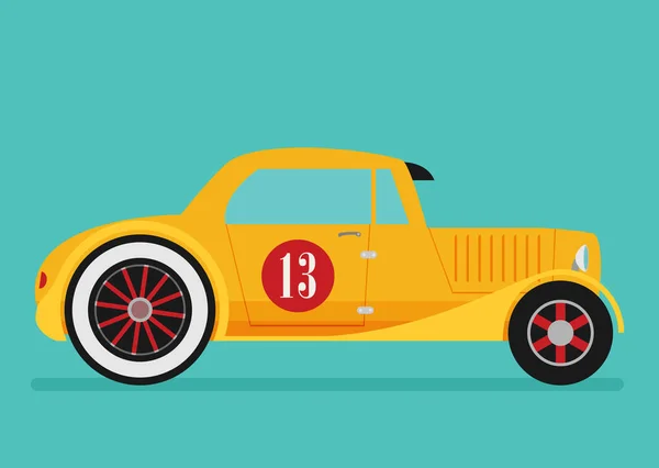 Antiguo coche de carreras de la escuela . — Vector de stock