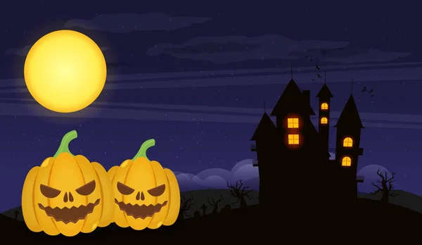 Fondo de Halloween diseño plano — Vector de stock