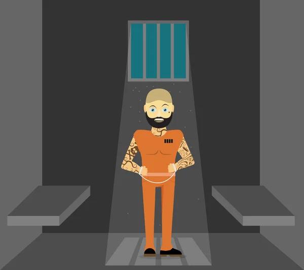 Prisioneiro, ilustração plana — Vetor de Stock