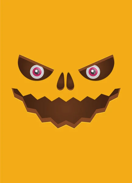 Visage effrayant de la citrouille d'Halloween . — Image vectorielle