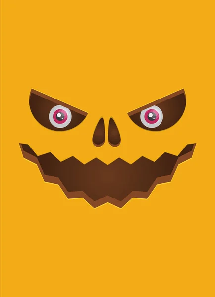 Cara de miedo de la calabaza de Halloween . — Vector de stock