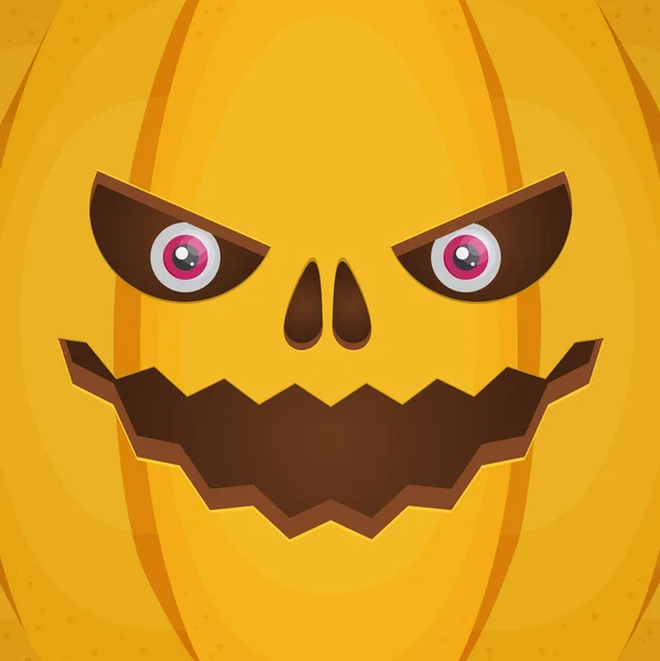Skrämmande ansikte av halloween pumpa. — Stock vektor