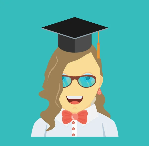 Graduarse mujer joven — Vector de stock