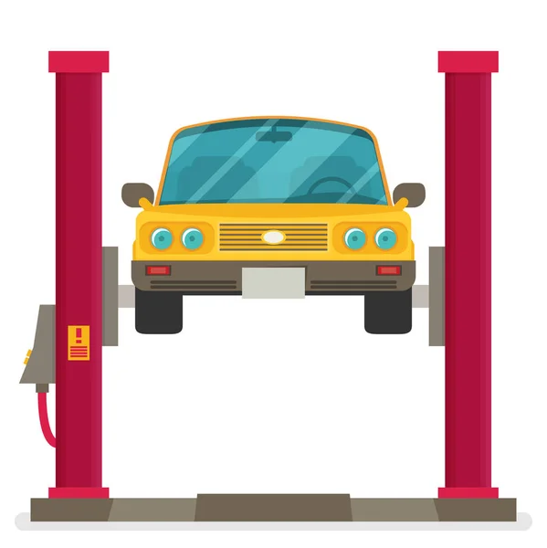 Auto sollevata sul sollevatore automatico — Vettoriale Stock