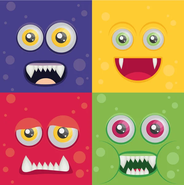 Cartoon-Monster im flachen Stil. — Stockvektor