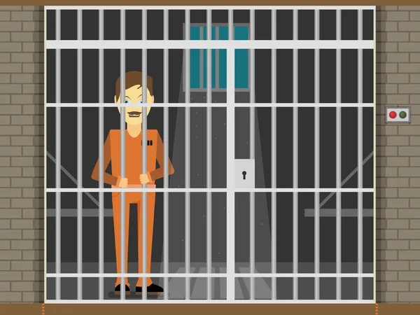 Prisonnier, illustration plate — Image vectorielle