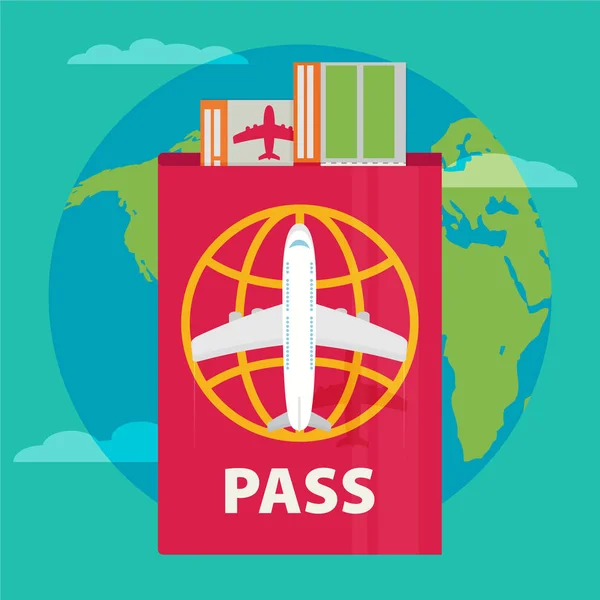 Pasaport ve bilet simgesi — Stok Vektör
