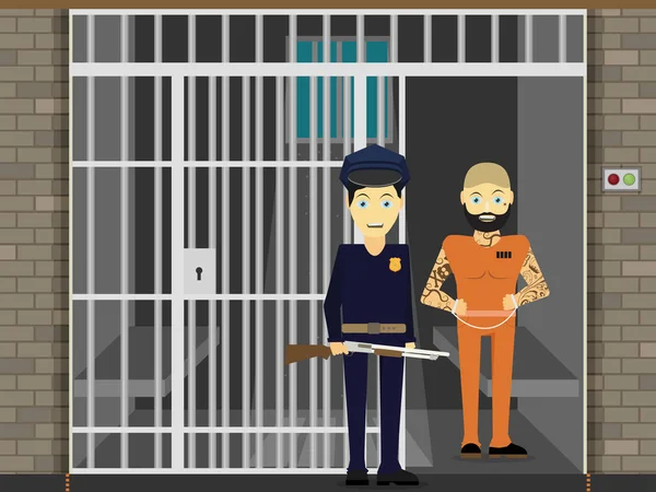 Gefangener, flache Illustration — Stockvektor
