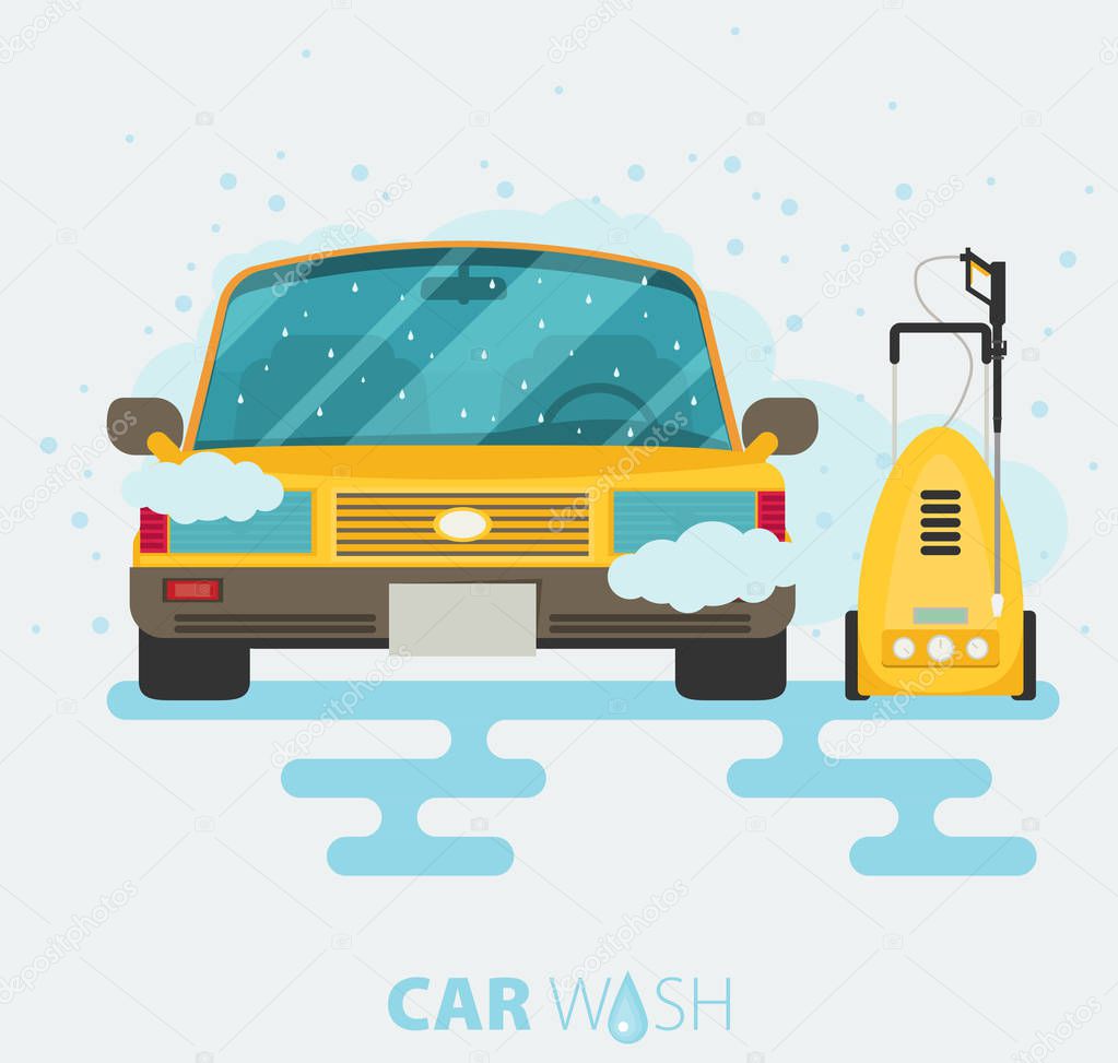 Color car wash illustration 
