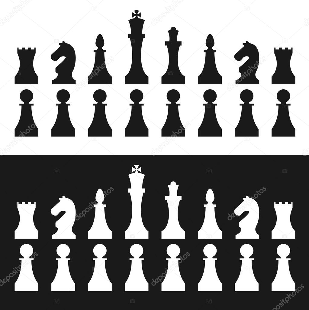 Chess pieces flat design