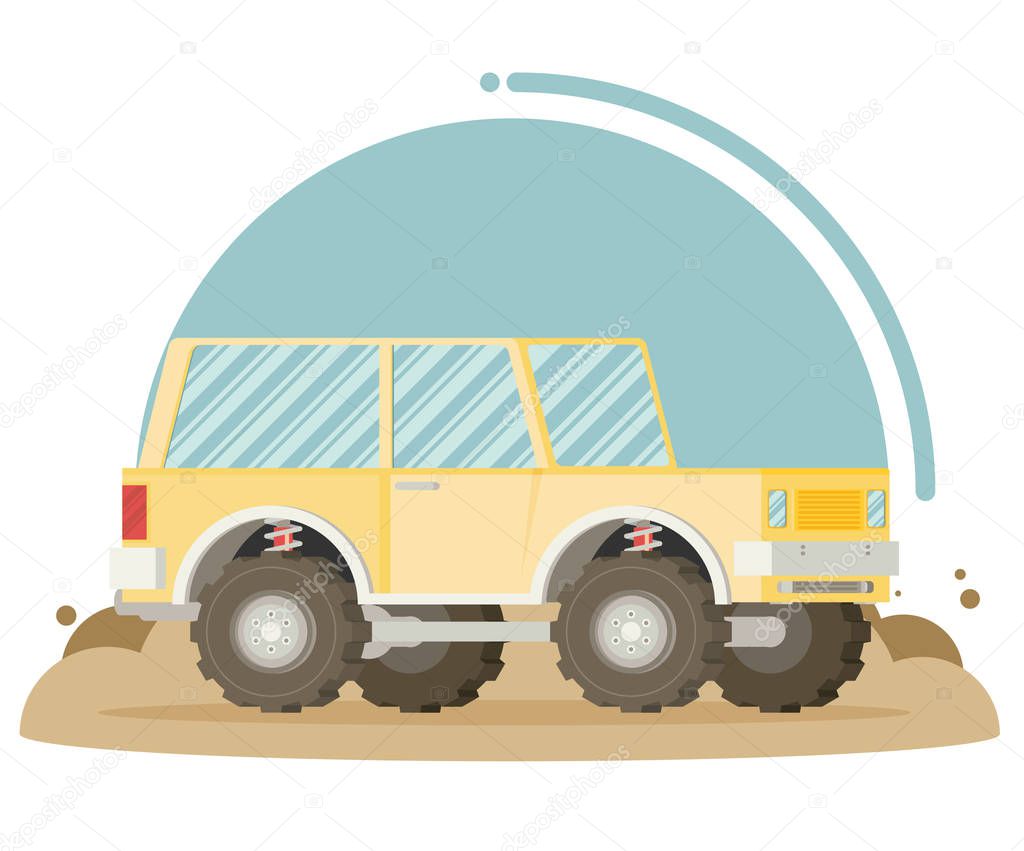 Off road car isolated