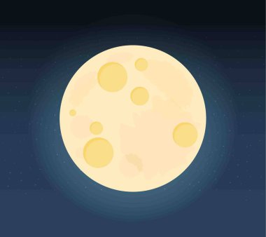 Düz tasarım tarzında moon