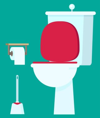 Tuvalet düz illüstrasyon