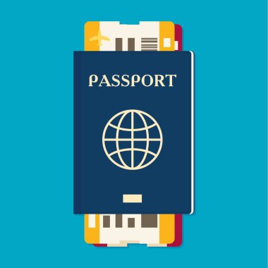 pasaport ve bilet simgesi 