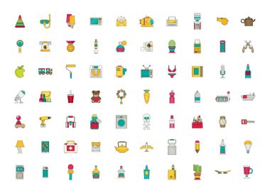 web ve mobil için düz simgeler