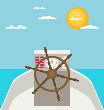 Kaptan'ın tekerlek tekne düz 