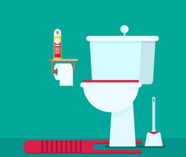 Tuvalet düz illüstrasyon