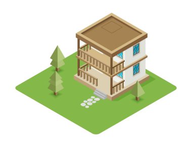 İzole izometrik evi