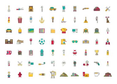 web ve mobil için düz simgeler